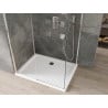 Mexen Omega extendable shower cubicle 110 x 80 cm, Transparent, Chrome + shower tray Flat - 825-110-080-01-00-4010
