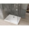 Mexen Omega extendable shower cubicle 110 x 80 cm, Transparent, Chrome + shower tray Flat - 825-110-080-01-00-4010