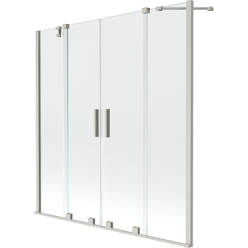 Mexen Velar Duo Shower Screen 2-Panel Sliding 150 x 150 cm, Transparent, Brushed Nickel - 896-150-000-02-97