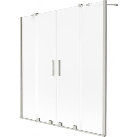 Mexen Velar Duo Bath Screen 2-panel Sliding 150 x 150 cm, Frosted, Brushed Nickel - 896-150-000-32-97