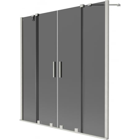 Mexen Velar Duo 2-Wing Sliding Bath Screen 150 x 150 cm, Graphite, Brushed Nickel - 896-150-000-42-97