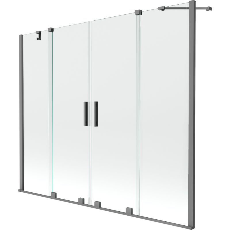 Mexen Velar Duo 2-wing sliding bathtub screen 180 x 150 cm, transparent, gun metal - 896-180-000-02-95