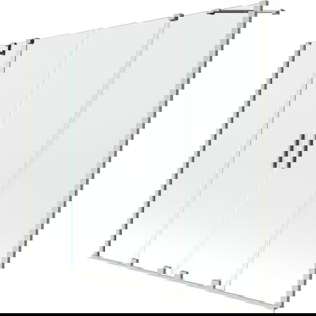 Mexen Velar Duo Shower Screen 2-Panel Sliding 180 x 150 cm, Transparent, Brushed Nickel - 896-180-000-02-97