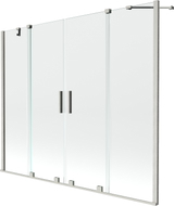 Mexen Velar Duo Bathtub Screen 2-Panel Sliding 180 x 150 cm, Transparent, Brushed Nickel - 896-180-000-02-97