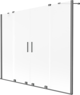Mexen Velar Duo Bathtub Screen 2-Panel Sliding 180 x 150 cm, Frost, Gun Metal - 896-180-000-32-95