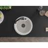 Mexen Diego granite kitchen sink 1-bowl with Elia kitchen faucet, white - 6512-20-670101-70