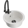 Mexen Diego 1-bowl granite sink with Elia kitchen tap, white - 6512-20-670101-70