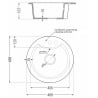 Mexen Diego 1-Bowl Granite Sink with Elia Kitchen Tap, Black Speckled - 6512-76-670101-00