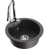 Mexen Diego granite sink with 1-bowl and kitchen faucet Elia, black speckled - 6512-76-670101-00