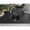 Mexen Diego granite sink with 1-bowl and kitchen faucet Elia, black speckled - 6512-76-670101-00