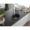 Mexen Diego granite sink 1-bowl with Elia kitchen faucet, black speckled - 6512-76-670101-00
