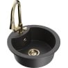 Mexen Diego 1-bowl granite sink with Elia kitchen tap, black speckled - 6512-76-670101-50