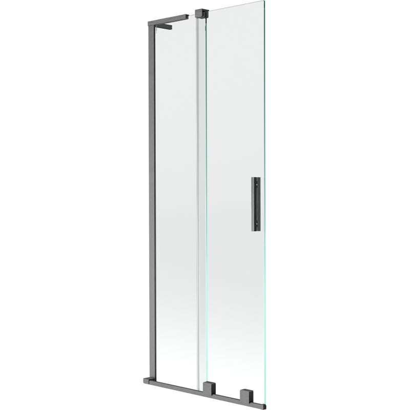 Mexen Velar L 2-panel Sliding Bath Screen 70 x 150 cm, Transparent, Brushed Gun Gray - 896-070-003-01-66