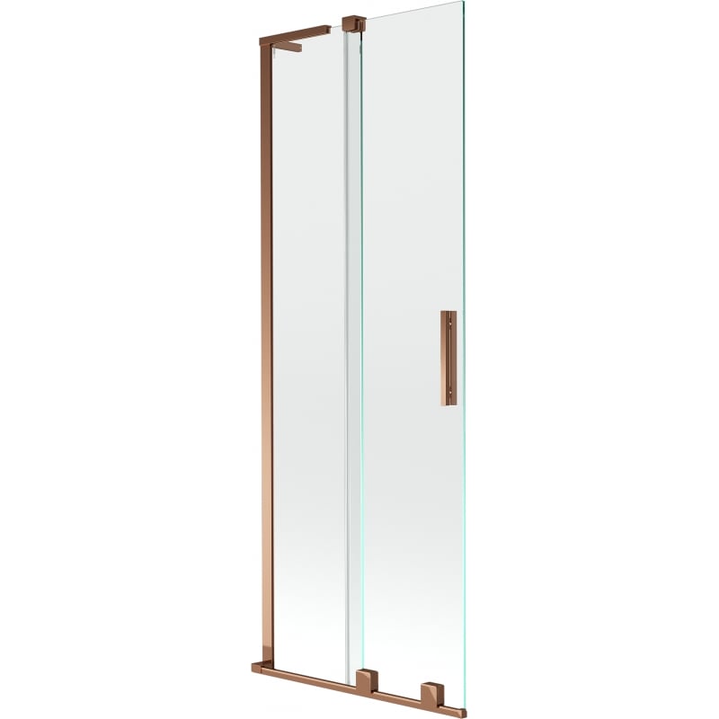 Mexen Velar L 2-panel sliding bath screen 75 x 150 cm, transparent, rose gold - 896-075-003-01-60