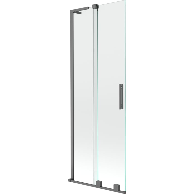 Mexen Velar L 2-panel sliding shower screen 75 x 150 cm, transparent, gun metal - 896-075-003-01-95