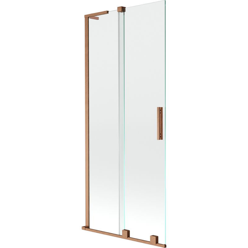 Mexen Velar L bath screen 2-wing sliding 80 x 150 cm, transparent, brushed copper - 896-080-003-01-65