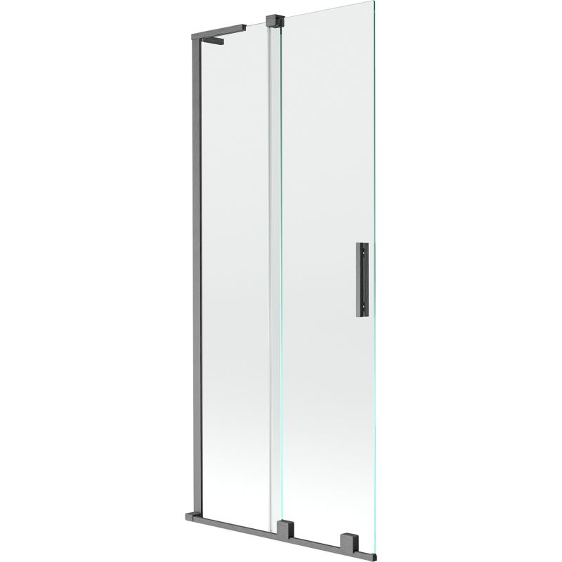 Mexen Velar L 2-panel sliding bath screen 80 x 150 cm, transparent, brushed gun gray - 896-080-003-01-66