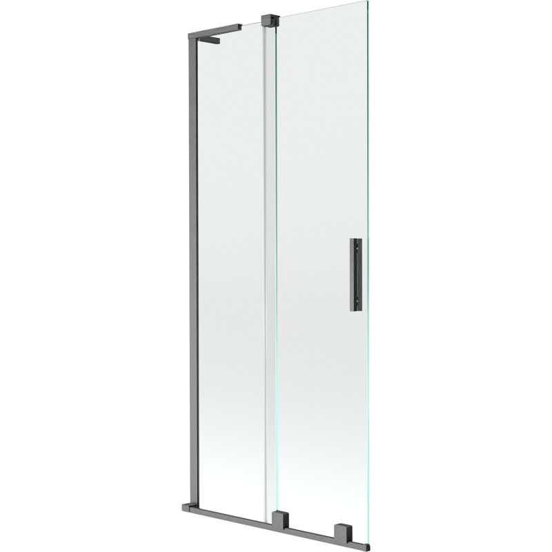Mexen Velar L 2-wing sliding bathtub screen 80 x 150 cm, transparent, brushed gun gray - 896-080-003-01-66