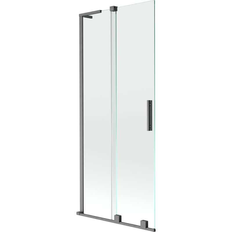 Mexen Velar L two-panel sliding shower screen 80 x 150 cm, transparent, gun gray brushed - 896-080-003-01-66