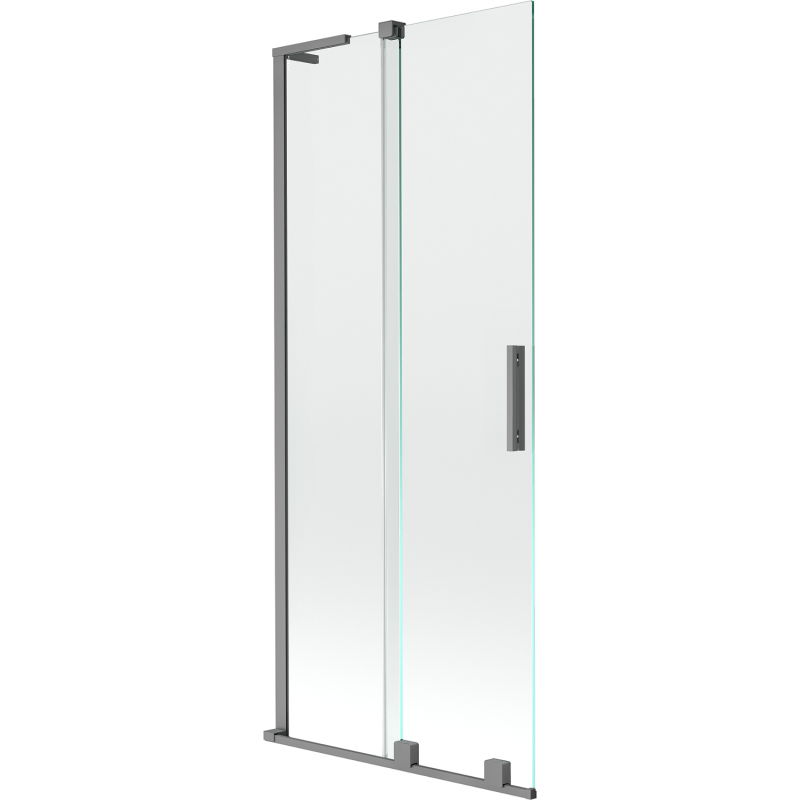 Mexen Velar L 2-wing Sliding Shower Screen 80 x 150 cm, Transparent, Gun Metal - 896-080-003-01-95