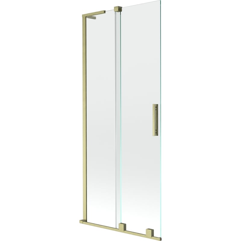 Mexen Velar L shower screen 2-panel sliding 85 x 150 cm, transparent, brushed gold - 896-085-003-01-55
