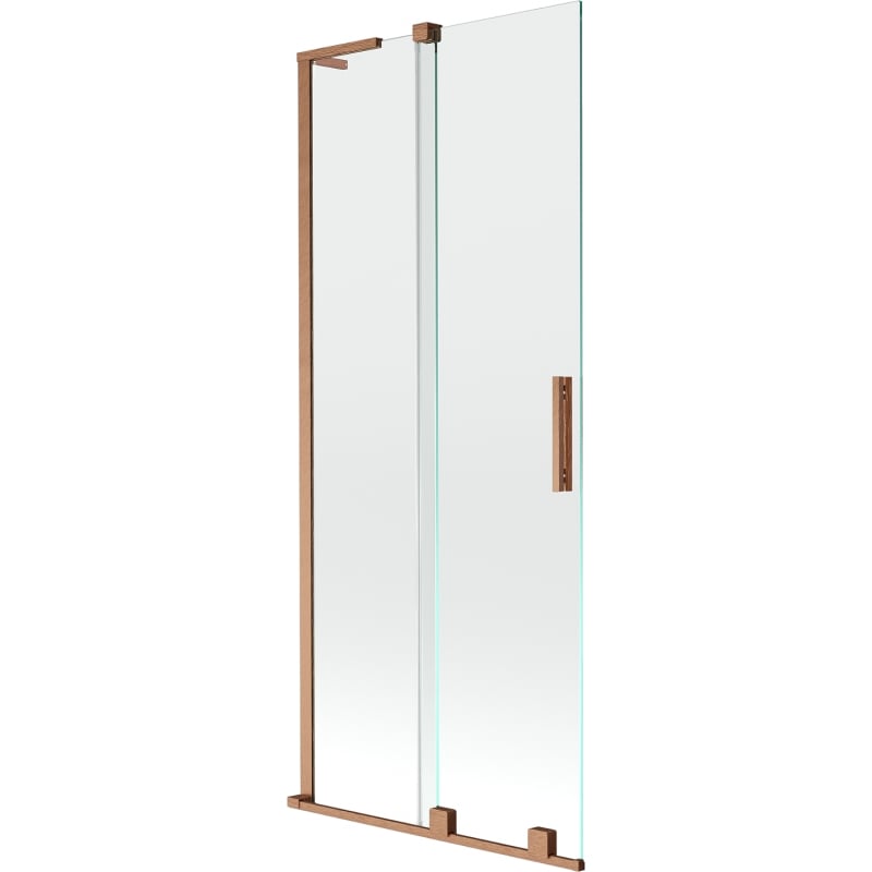 Mexen Velar L 2-panel slide bath screen 85 x 150 cm, transparent, brushed copper - 896-085-003-01-65