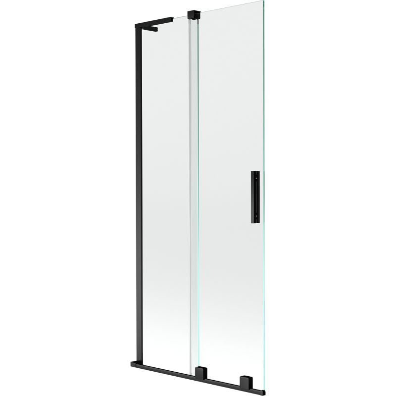 Mexen Velar L Bath Screen 2-Panel Sliding 85 x 150 cm, Transparent, Black - 896-085-003-01-70