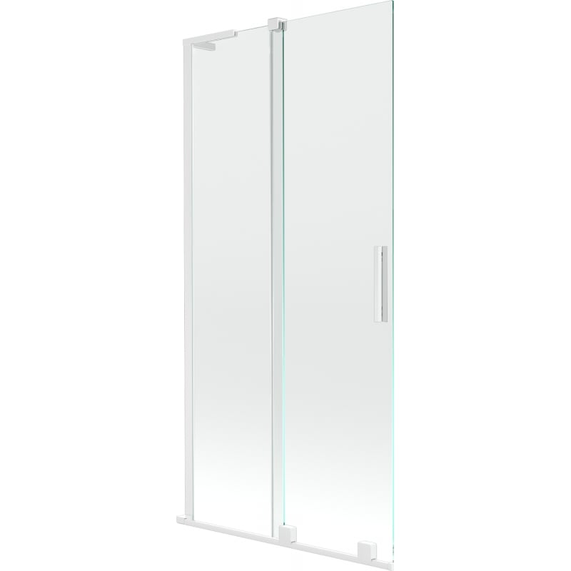 Mexen Velar L sliding bathtub screen 2-panel 90 x 150 cm, transparent, white - 896-090-003-01-20