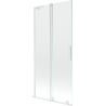 Mexen Velar L sliding bathtub screen 2-panel 90 x 150 cm, transparent, white - 896-090-003-01-20