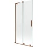 Mexen Velar L bath screen 2-wing sliding 90 x 150 cm, transparent, brushed copper - 896-090-003-01-65