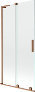 Mexen Velar L bath screen 2-wing sliding 90 x 150 cm, transparent, brushed copper - 896-090-003-01-65