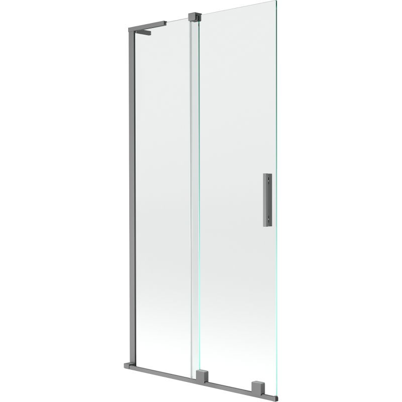 Mexen Velar L Shower Screen 2-Panel Sliding 90 x 150 cm, Transparent, Gun Metal - 896-090-003-01-95