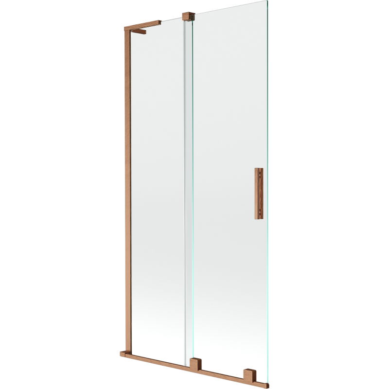 Mexen Velar L 2-wing Sliding Shower Screen 95 x 150 cm, Transparent, Brushed Copper - 896-095-003-01-65