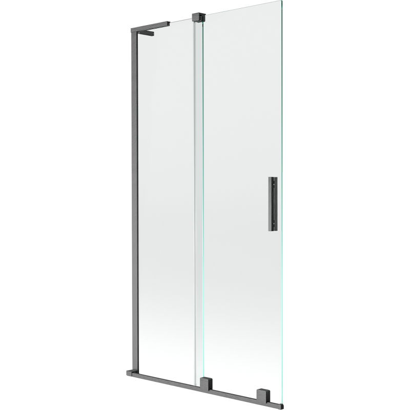 Mexen Velar L 2-panel Sliding Bathtub Screen 95 x 150 cm, Transparent, Brushed Gun Gray - 896-095-003-01-66