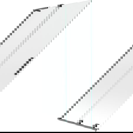 Mexen Velar L 2-panel Sliding Bathtub Screen 95 x 150 cm, Transparent, Brushed Gun Gray - 896-095-003-01-66