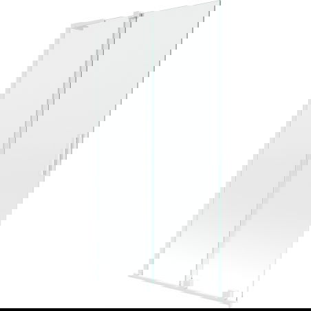 Mexen Velar L Bathtub Screen 2-Panel Sliding 100 x 150 cm, Transparent, White - 896-100-003-01-20