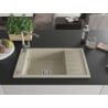 Mexen Elias 1-bowl granite kitchen sink with drainer and Flora kitchen mixer, beige - 6511-69-670401-09