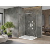 Mexen Omega sliding shower cabin 120 x 90 cm, transparent, chrome + Flat shower tray - 825-120-090-01-00-4010