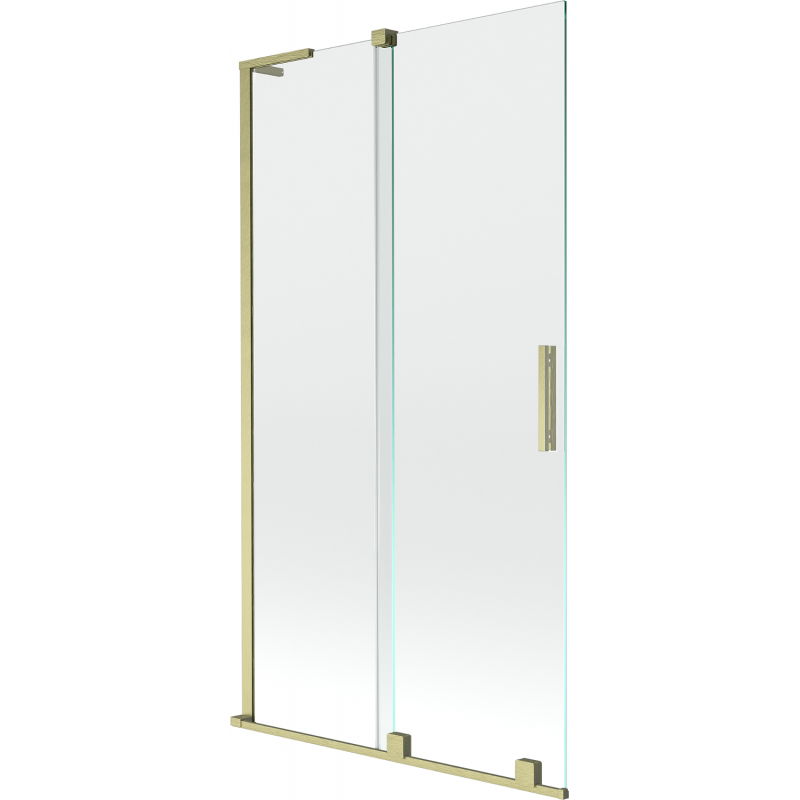 Mexen Velar L shower screen 2-wing sliding 100 x 150 cm, transparent, brushed gold - 896-100-003-01-55
