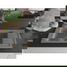 Mexen Elias 1-compartment granite sink with a drip tray and kitchen mixer tap Flora, Grey - 6511-71-670401-57-G