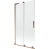 Mexen Velar L Sliding Bathtub Screen 2-Panel 100 x 150 cm, Transparent, Rose Gold - 896-100-003-01-60