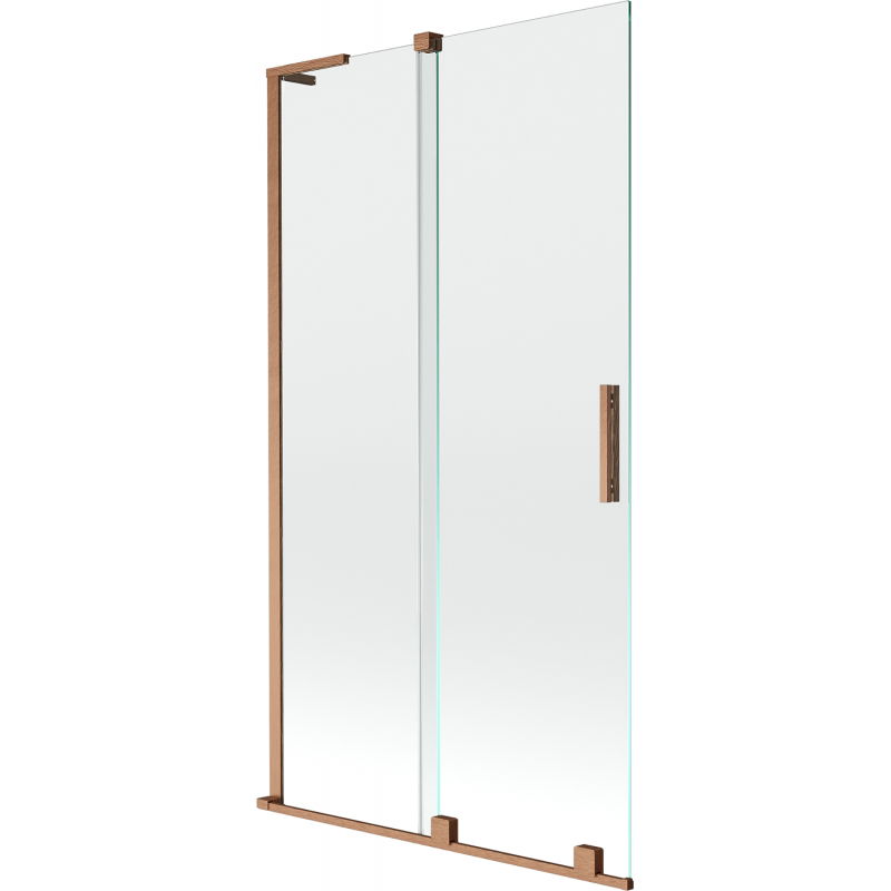 Mexen Velar L two-panel sliding shower screen 100 x 150 cm, transparent, brushed copper - 896-100-003-01-65