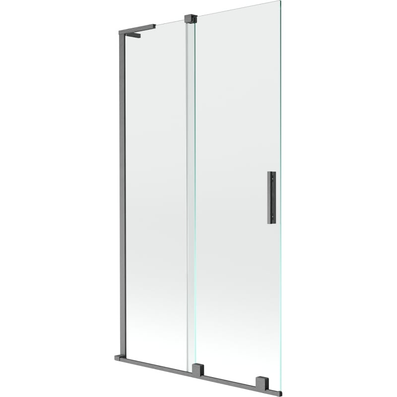 Mexen Velar L shower screen 2-panel sliding 100 x 150 cm, transparent, gun gray brushed - 896-100-003-01-66