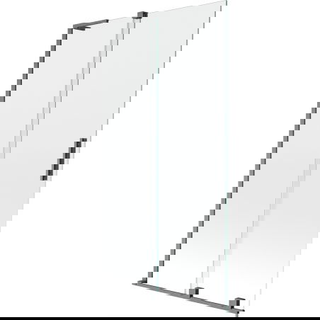 Mexen Velar L bathtub screen 2-panel sliding 100 x 150 cm, transparent, brushed gun gray - 896-100-003-01-66