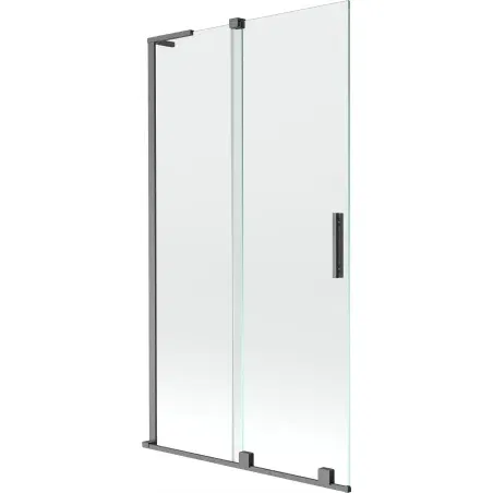 Mexen Velar L shower screen 2-panel sliding 100 x 150 cm, transparent, gun gray brushed - 896-100-003-01-66