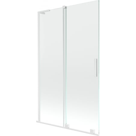 Mexen Velar L Shower Screen 2-Panel Sliding 110 x 150 cm, Transparent, White - 896-110-003-01-20