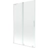 Mexen Velar L Shower Screen 2-Panel Sliding 110 x 150 cm, Transparent, White - 896-110-003-01-20