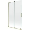 Mexen Velar L 2-panel sliding shower screen 110 x 150 cm, transparent, brushed gold - 896-110-003-01-55