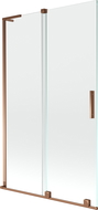 Mexen Velar L Bathtub Screen 2-Panel Sliding 110 x 150 cm, Transparent, Rose Gold - 896-110-003-01-60