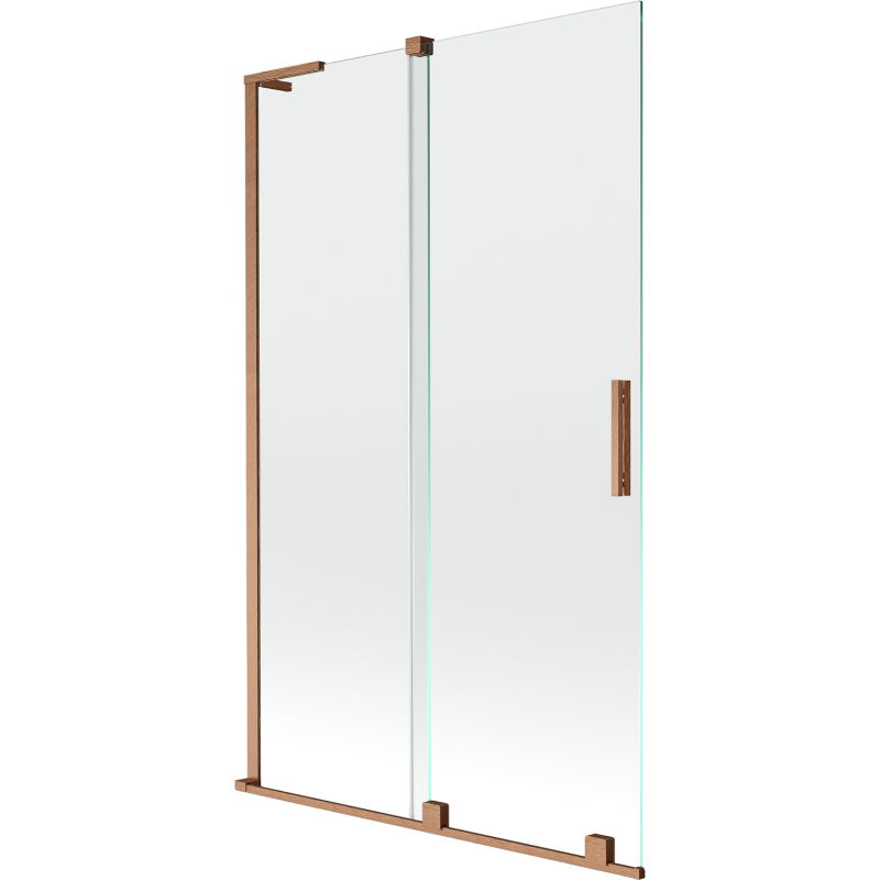 Mexen Velar L shower screen 2-panel sliding 110 x 150 cm, transparent, brushed copper - 896-110-003-01-65